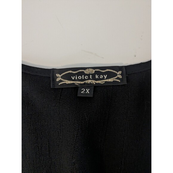 VTG Violet Kay Blue Floral Kimono Jacket Size 2xl fairy, whimsy, romantic - Picture 8 of 9